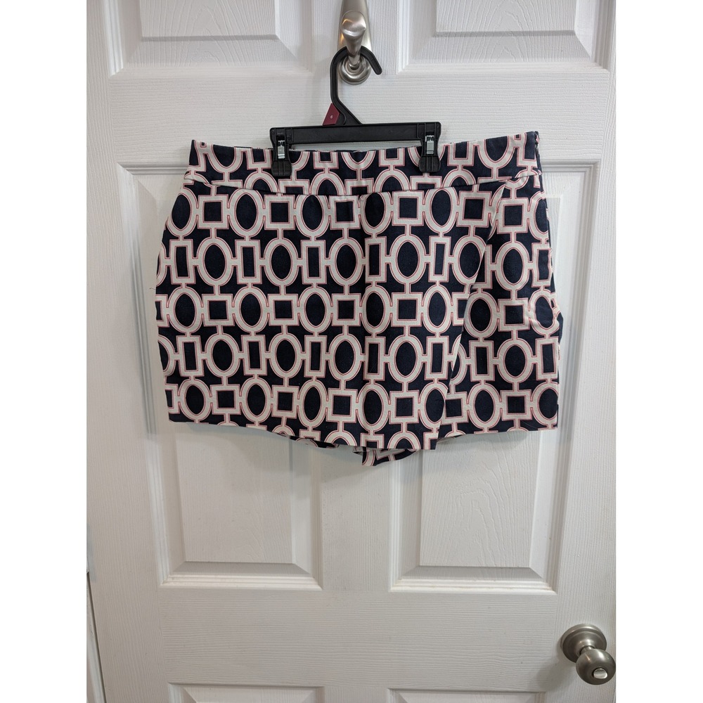 Ralph Lauren Purple Label VTG Navy Blue White Red Geometric Chain Link - Size 8